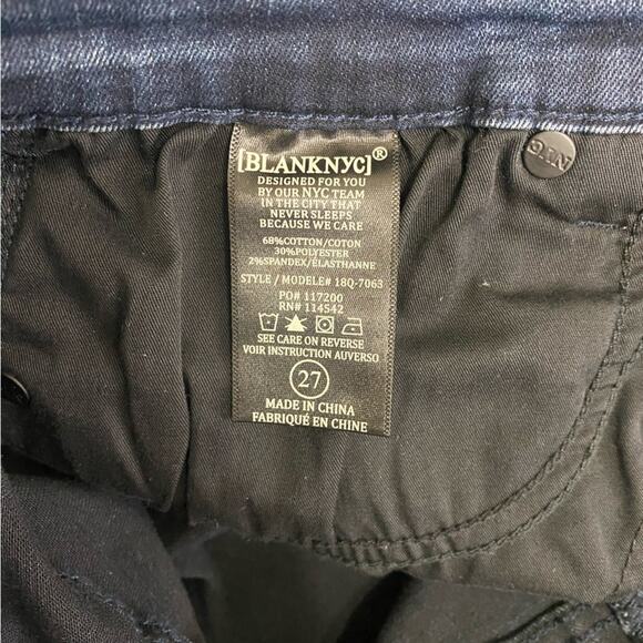 BLANK NYC Blue Denim Pencil Skirt With Back Slit NEW Size 27 - Picture 6 of 7